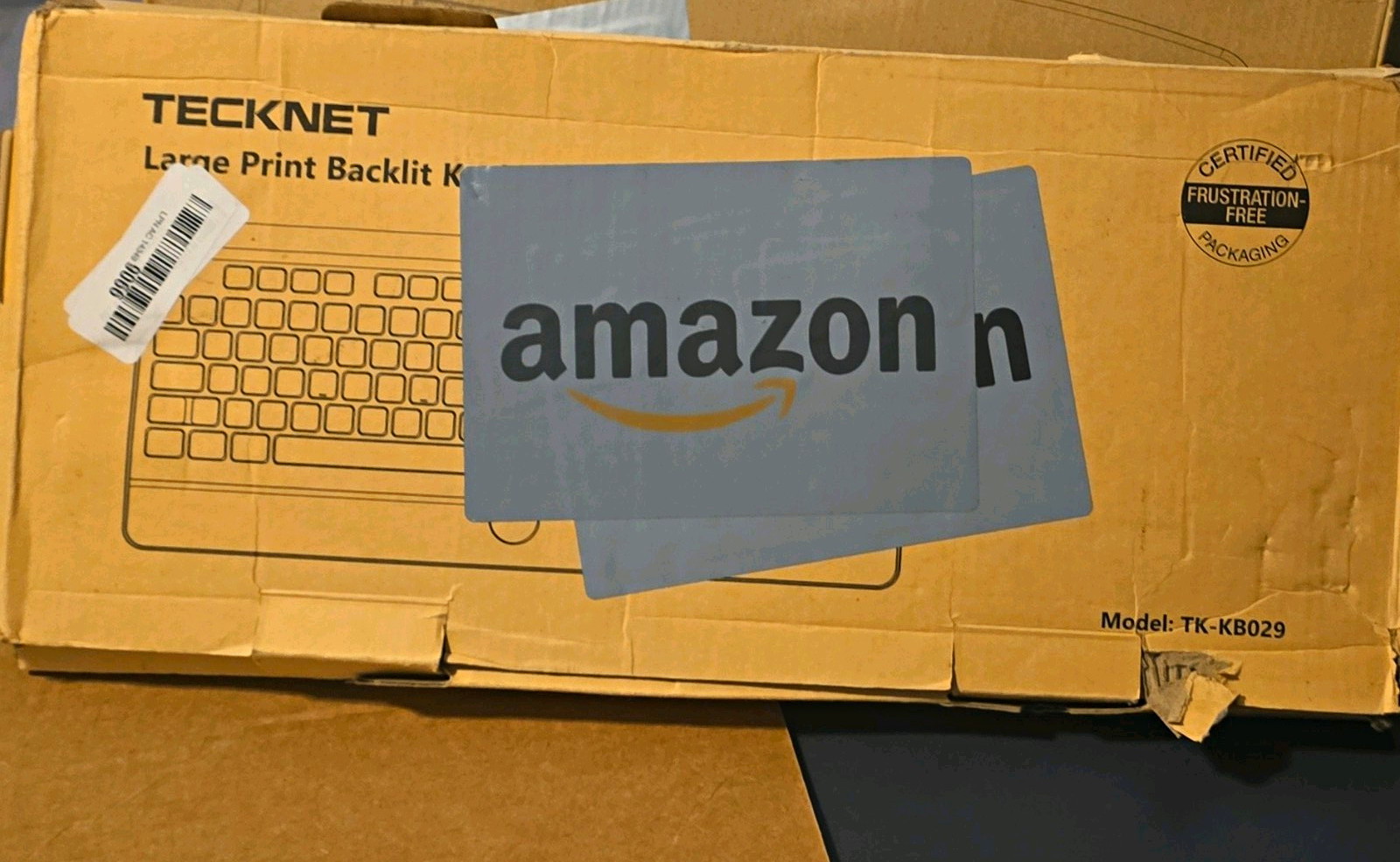 TECKNET TK-KB029 Large Print Backlit USB Wired Ergonomic Keyboard, Black