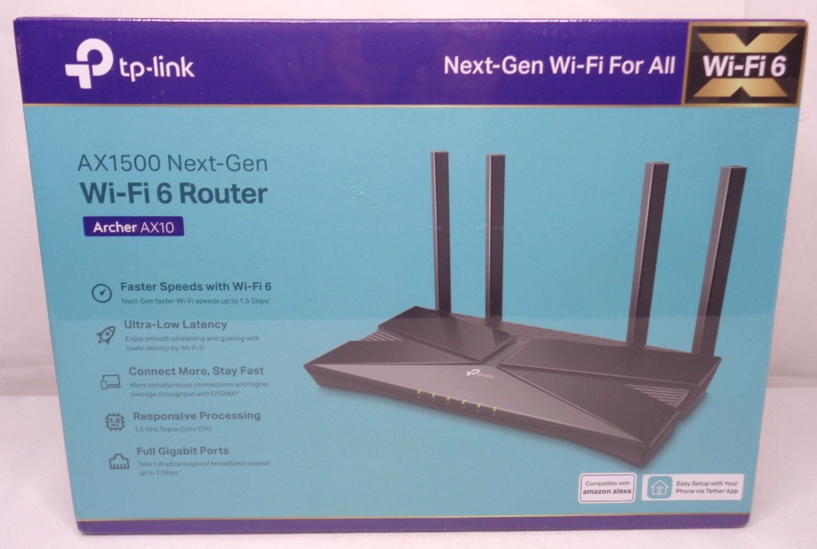 TP-Link AX1500 Next-Gen Wi-Fi 6 Router Archer AX10 NEW Sealed