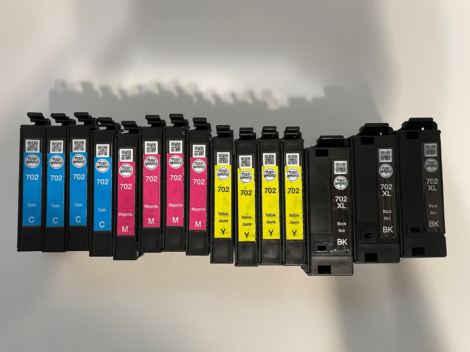 Fifteen (15) EMPTY Inkjet Refill Original Epson 702 Series Printer Ink Cartridge