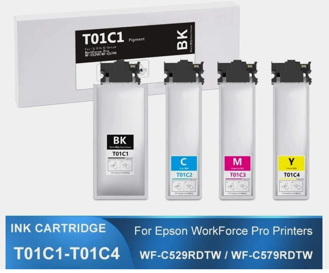 T01C1 T01C4 Ink Cartridge • Epson WF-C529R C579R 529 579 WF-C529RDTW WF-C579RD