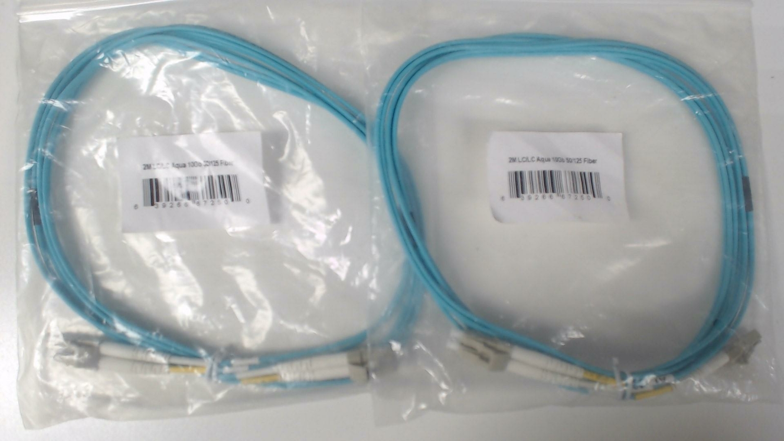 Pack of 2: 2M LC / LC Aqua 10GB 50/125 Fiber Cables
