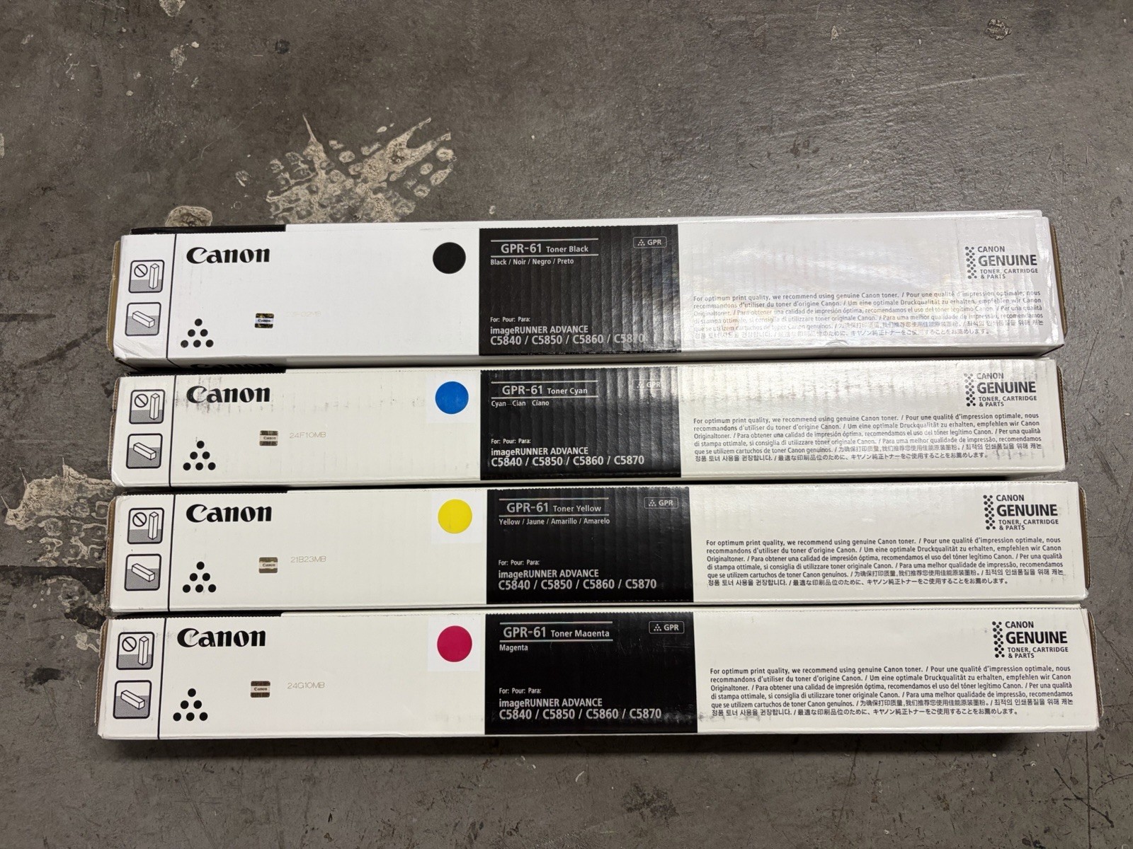 Canon  GPR-61 Toner Cartridge Set - C,Y,M,B - High Yield Genuine Complete  NEW