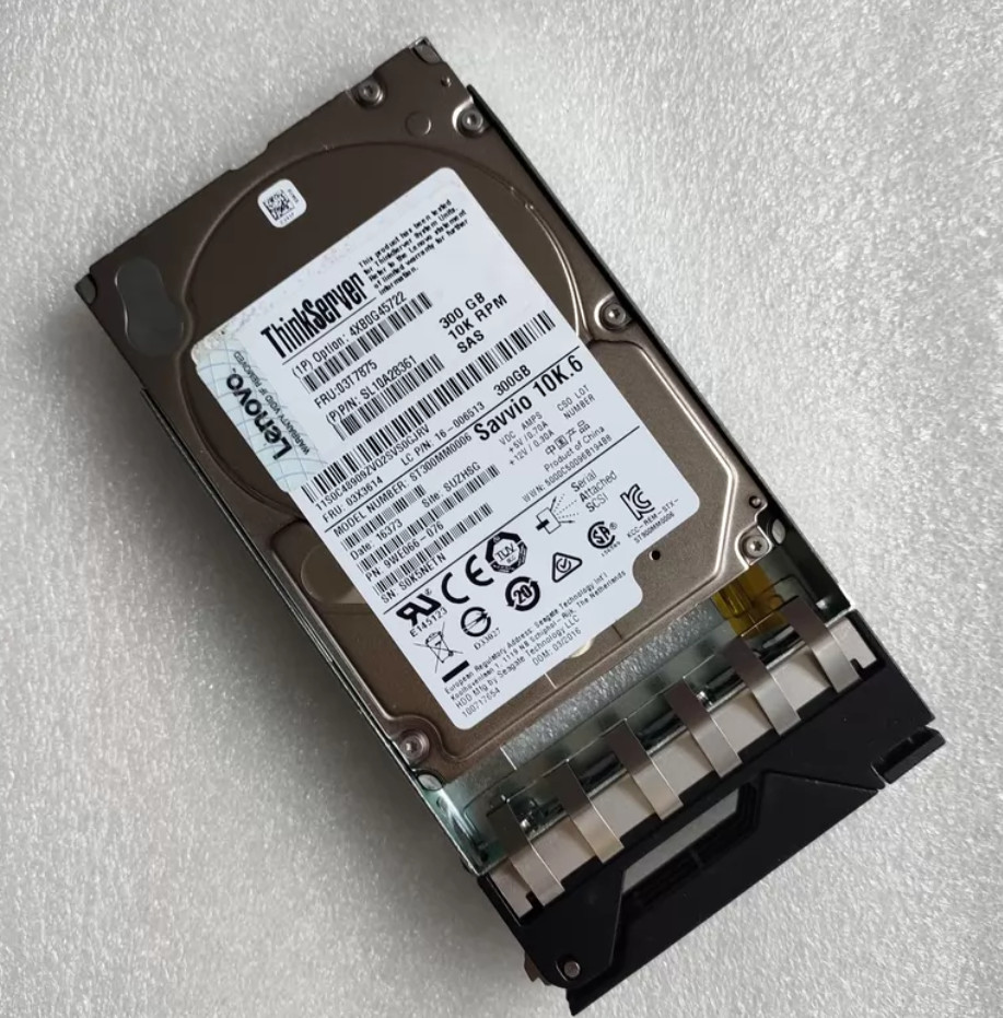 used Lenovo 03T7875 03X3614 4XB0G45722 300G RD550RD650 2.5" SAS HDD w/caddy tray
