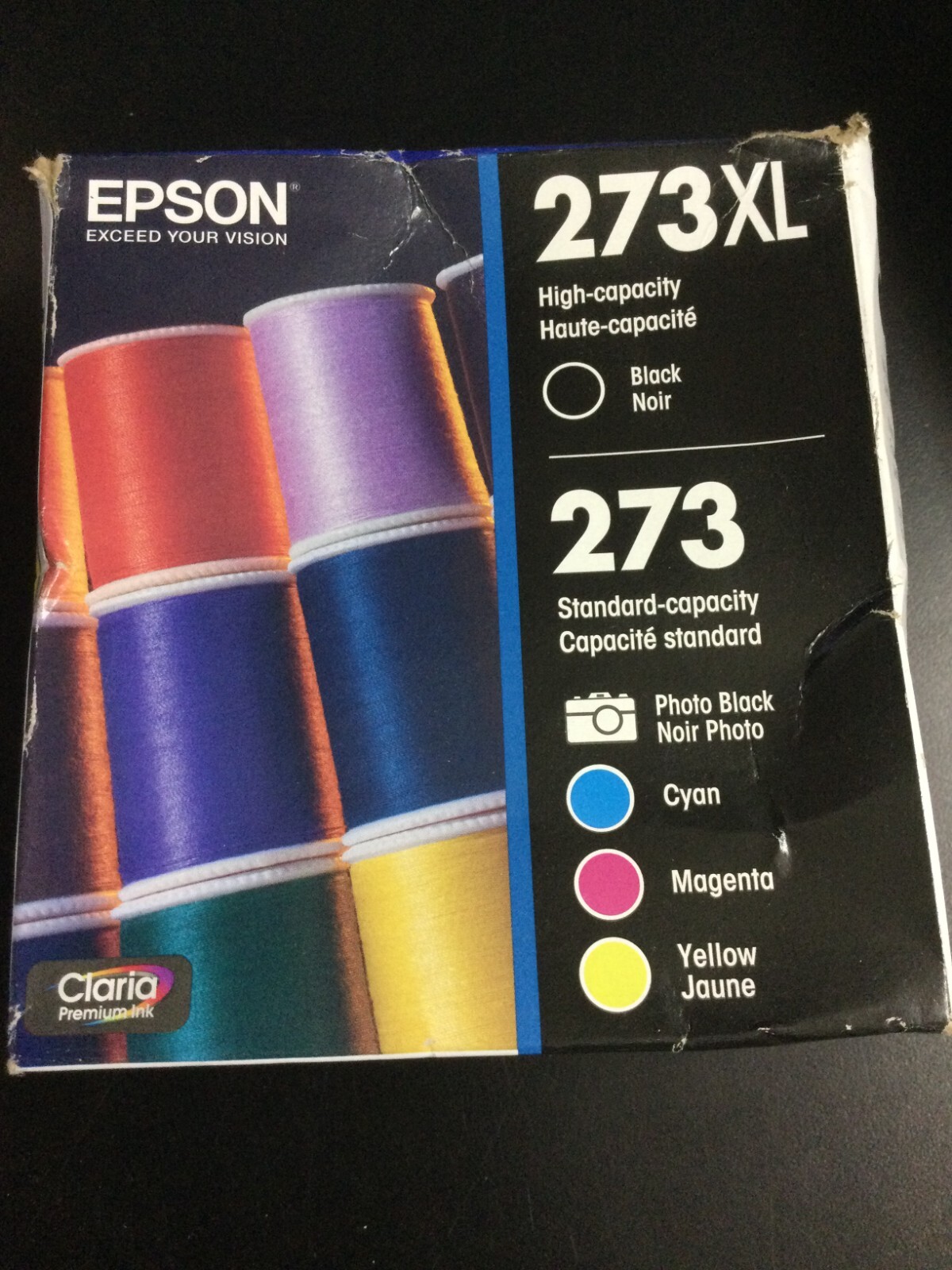 Epson 273XL/273 Claria Black, B/C/M/Y Color Ink Cartridges 5-Pack 1406DB