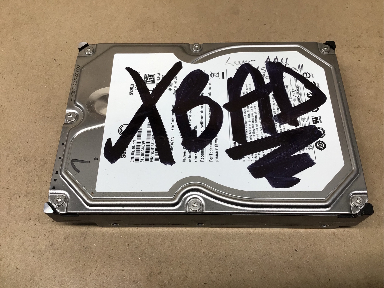 ST31000340SV 9QJ KRATSG PN 9DM158-501 FW SV16 Seagate 1TB SATA 3.5 #59F77