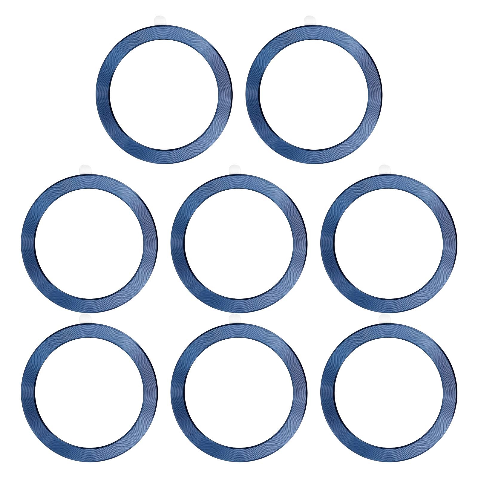 Universal CD Stripe Magnetic Adapter Ring, 8 Pcs Sticker Ring, Blue
