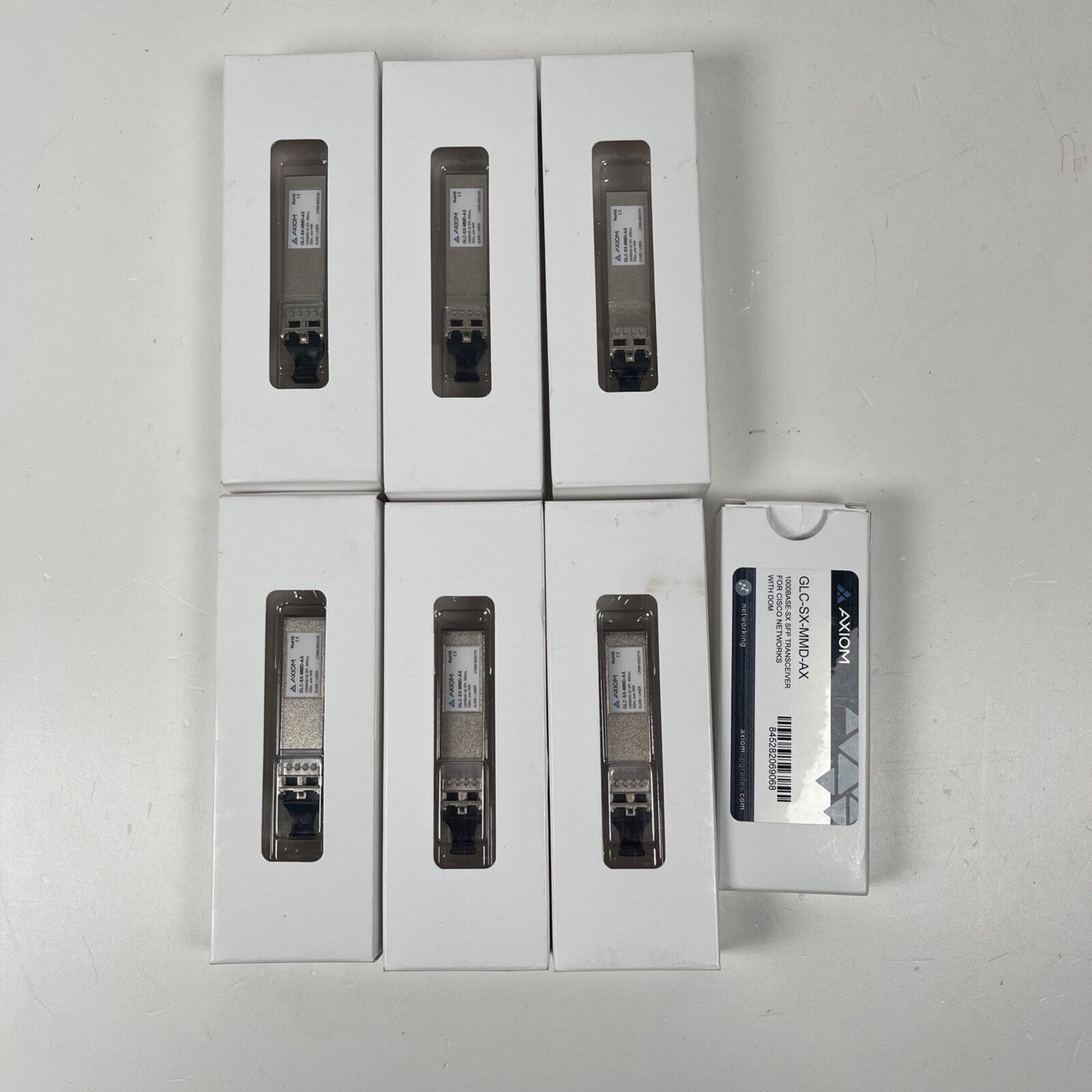 Lot of 7 Axiom GLC-SX-MMD-AX 1000BASE-SX SFP Transceiver for Cisco GLC-SX-MMD