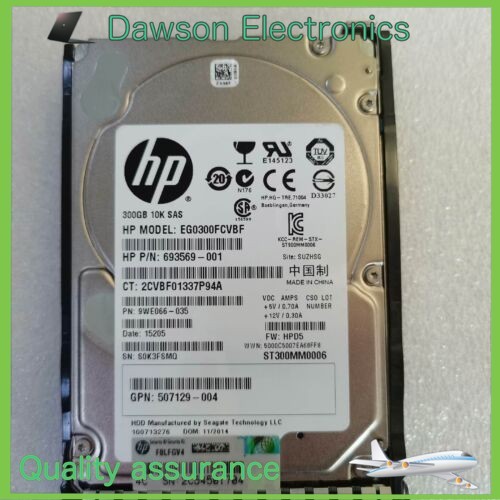 HP 652564-B21 653955-001 300GB 10K 2.5 SAS 6G G8 G9 DUAL PORT SC ENT Server HDD