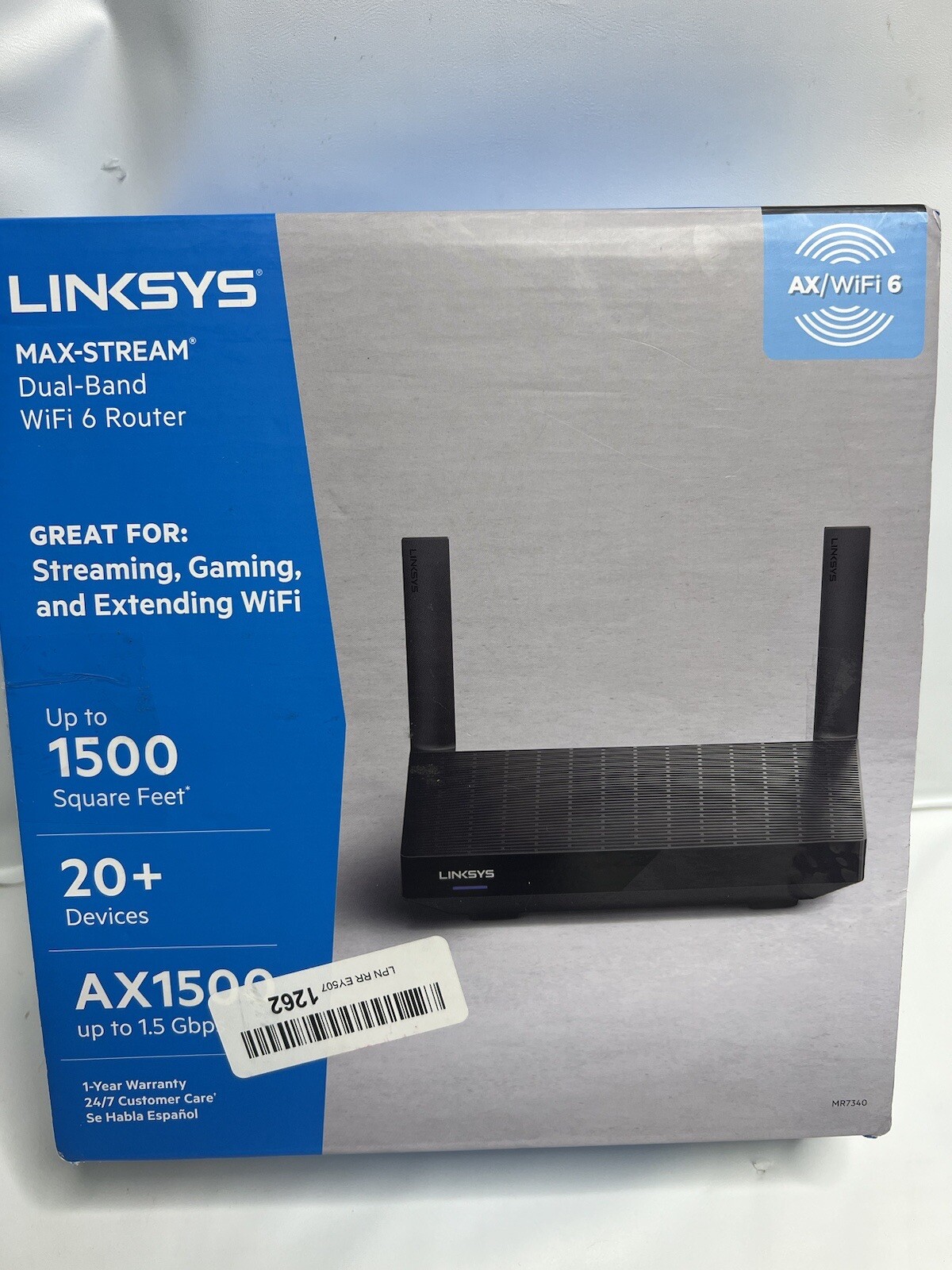 Linksys MR7340 Max-Stream AX1500 Dual-Band Mesh WiFi 6 Router 