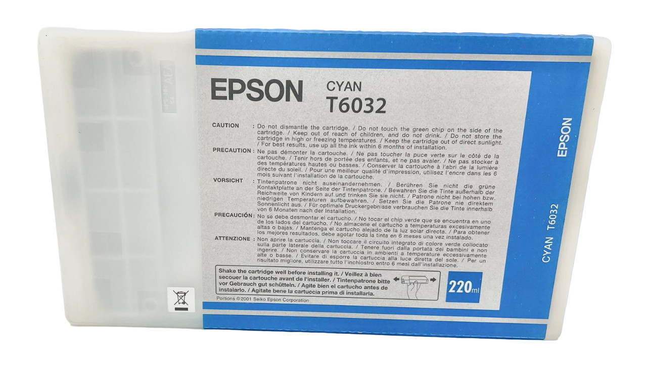 Epson T603200 Cyan UltraChrome K3 Ink Cartridge (220 ml)