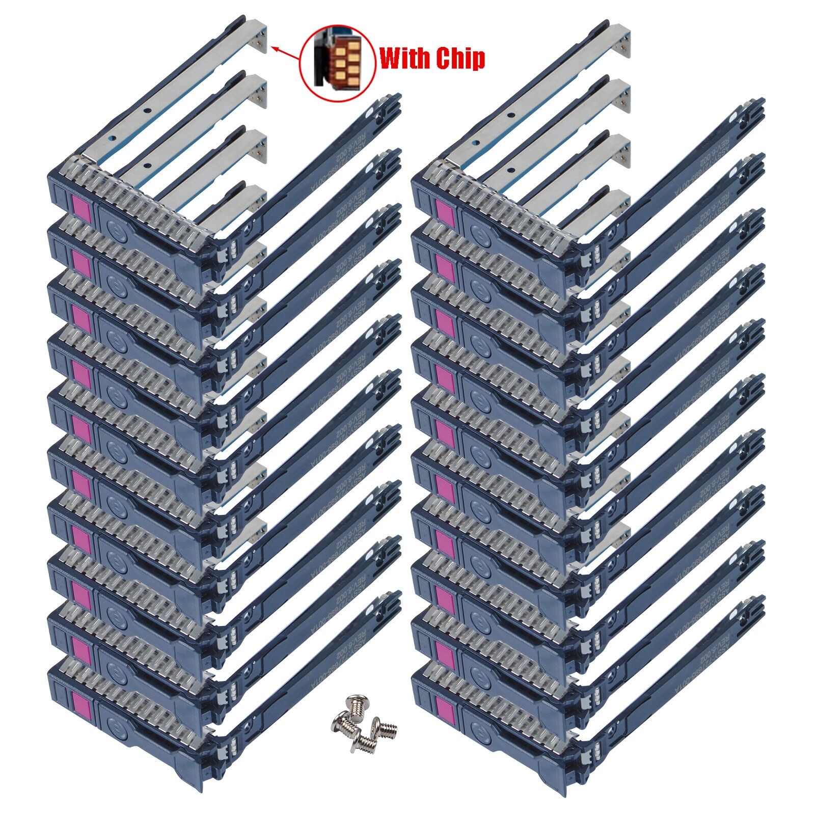 20x 727695-001 2.5" SAS SATA NVMe SSD Drive Caddy Tray for HP DL380 DL360 Gen10