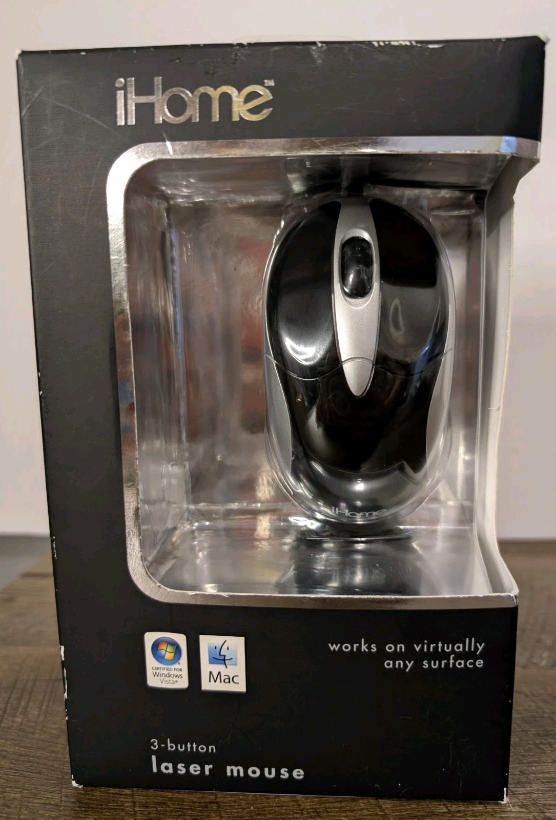 iHome 3-button Laser Mouse for Right And Left Hand Use #IH-M120LB (Damaged Box)
