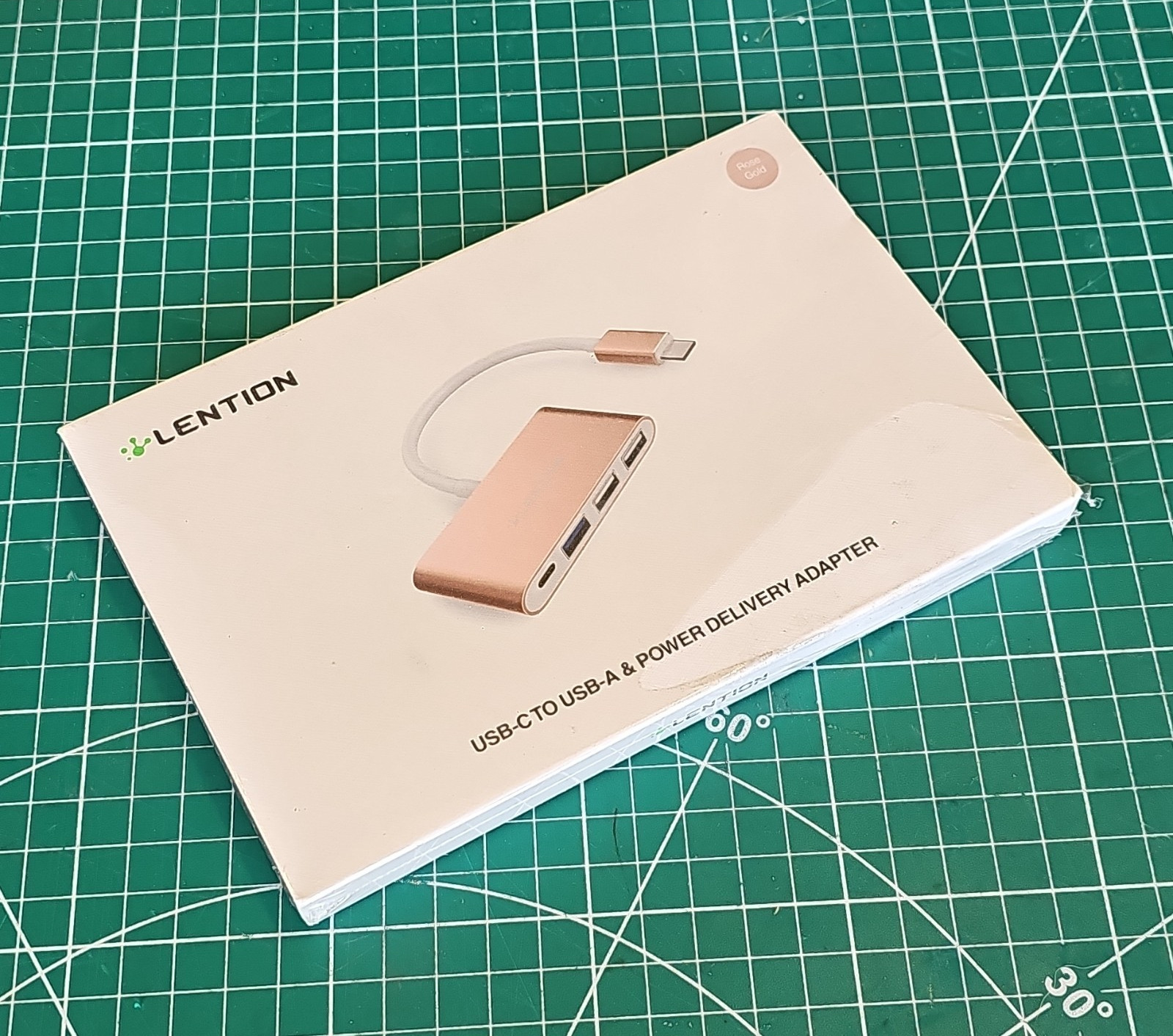 LENTION USB-C to USB-A Adapter Power Delivery Rose Gold For MacBook Pro C13