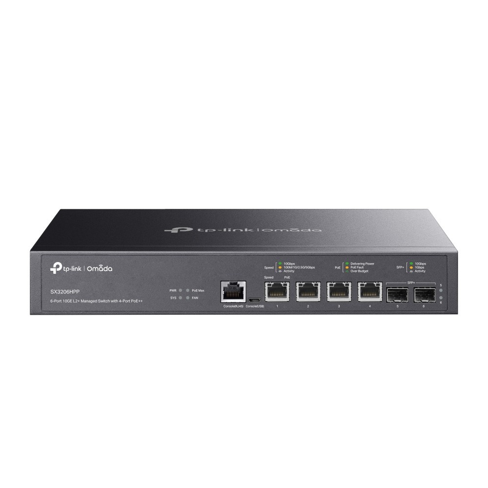 TP-LINK OMADA 6-PORT MANAGED L2+ RACK SWITCH POE++(4) 10G SFP+(2) 200W 5YR