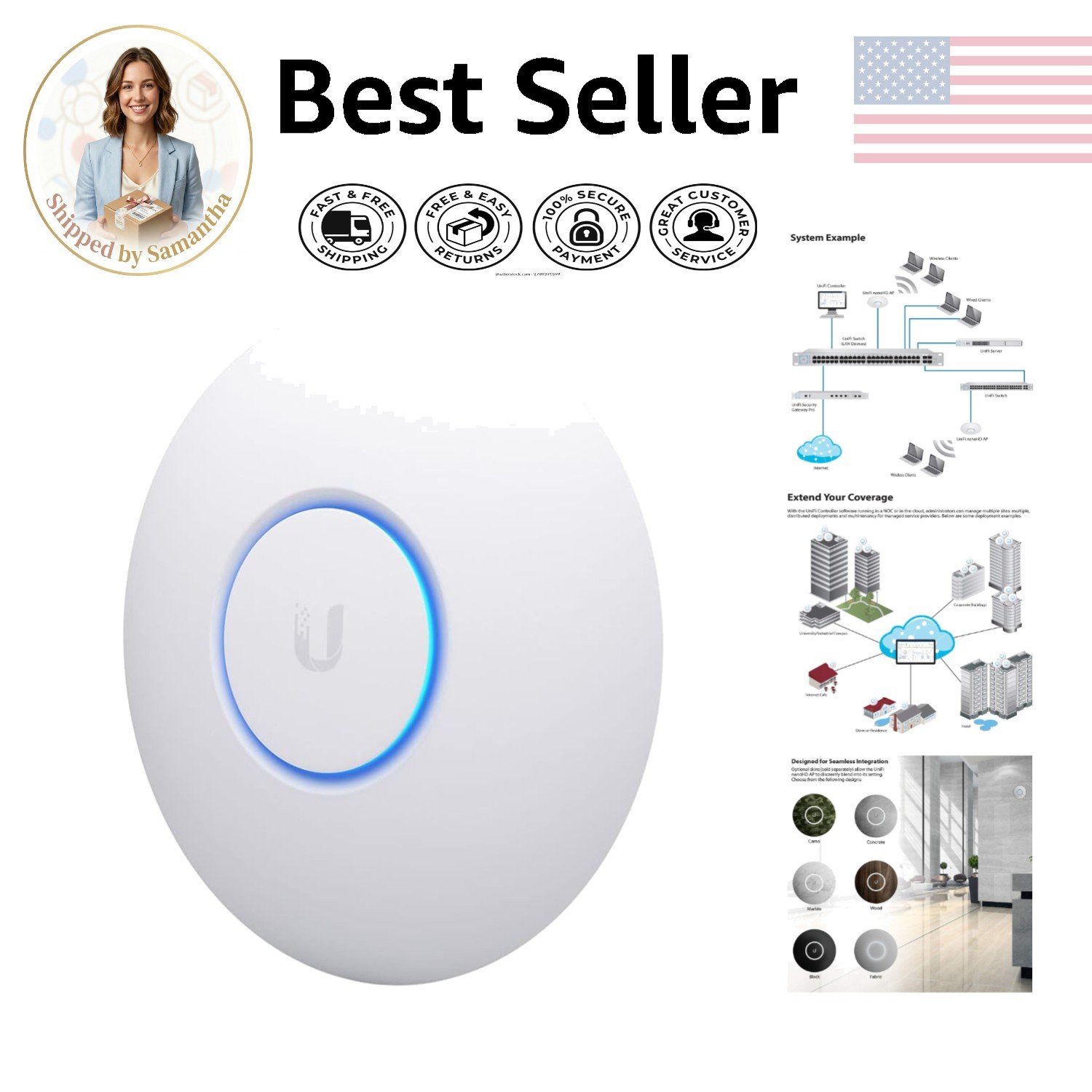 Professional UniFi nanoHD 802.11ac Wireless Access Point - High-Speed Networking