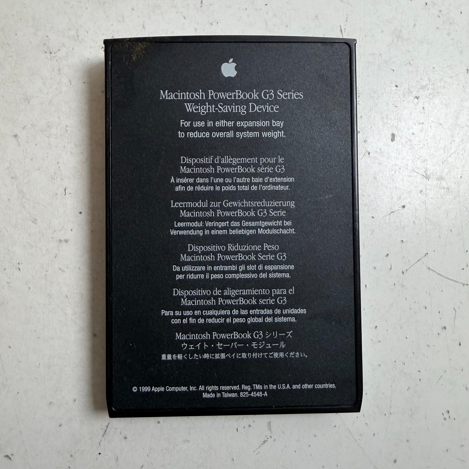 Vintage Apple Macintosh PowerBook G3 Series Black Weight Saving Device