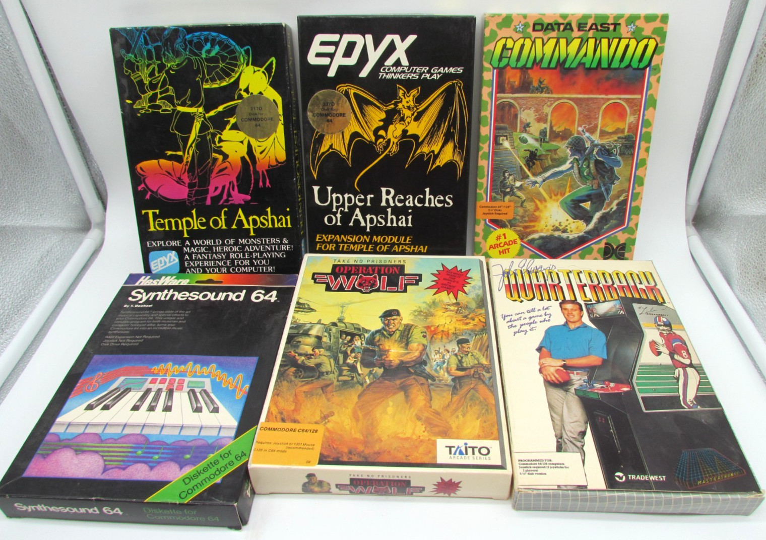 Commodore 64 C64 Empty Game Boxes Lot of 8 Jumpman Pitstop Dream Team Paperwork