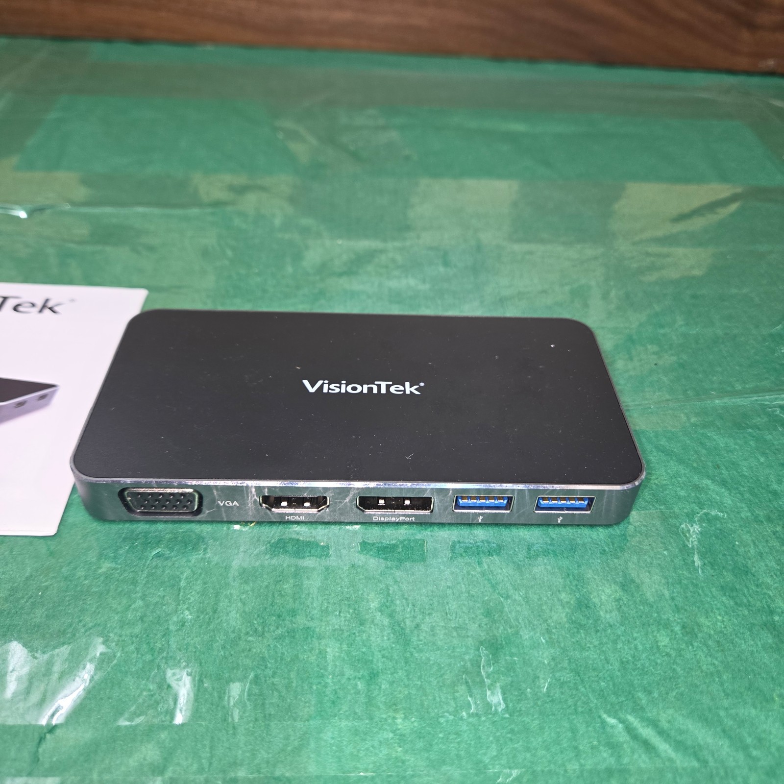 VisionTek VT200 USB-C Dual Display Docking Station HDMI DP VGA 100W PD