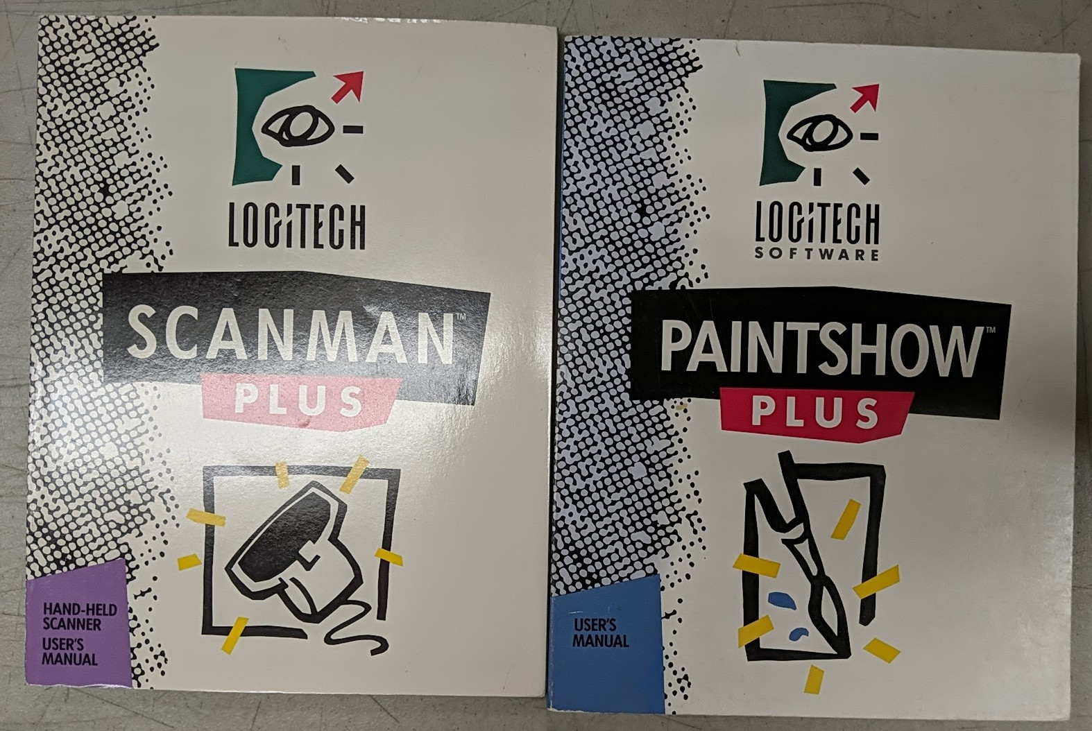 LOGITECH Scanman Plus & Paintshow Plus User's Manuals Vintage DOS Scanner