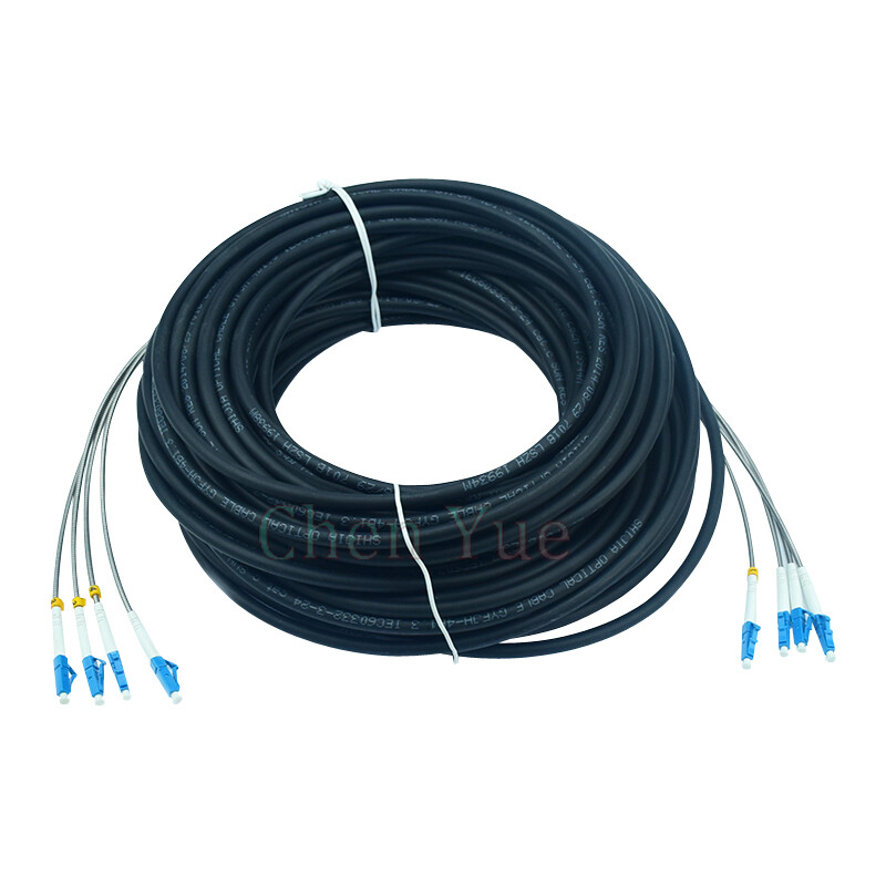 50M Field Outdoor Fiber Cable LC-LC 4 Strand 9/125 SingleMode Fiber Patch Cord
