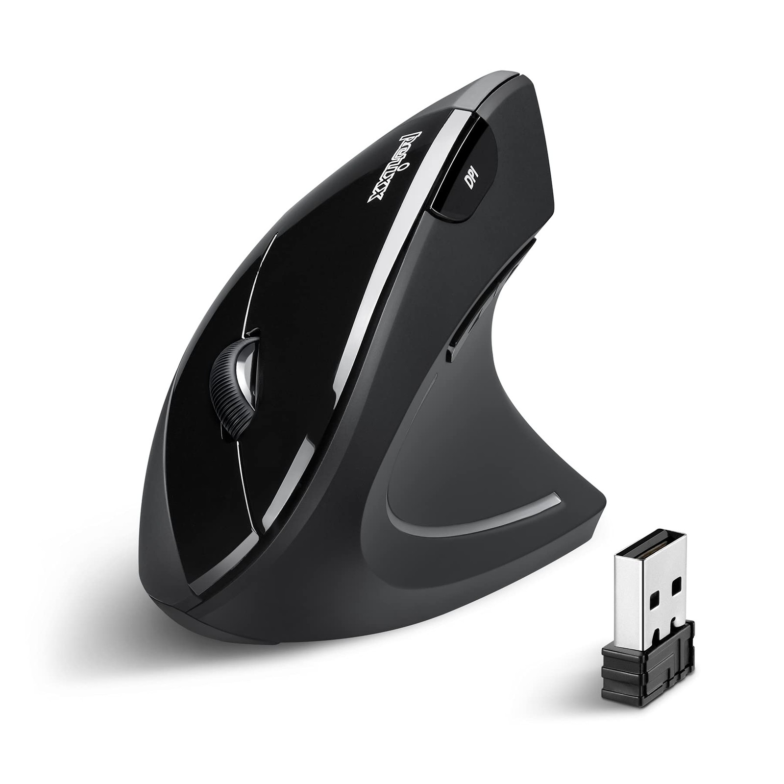 PERIMICE-713 Wireless Ergonomic Vertical Mouse - 800/1200/1600 DPI - Right Ha...