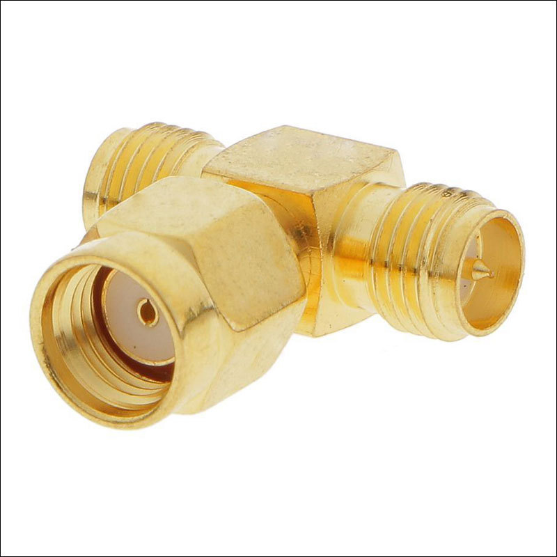 RP-SMA male to dual RP-SMA female T connector adapter pigtail NEW for Wi-Fi