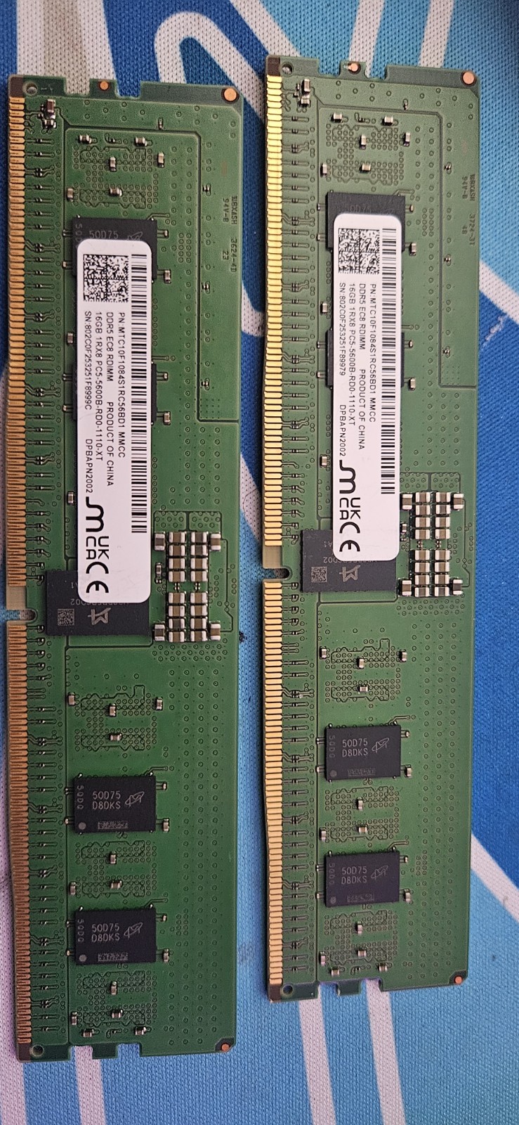 ECC RDIMM Ddr5 1x16gb  5600 Micron Memory Ram Sticks Server Grade