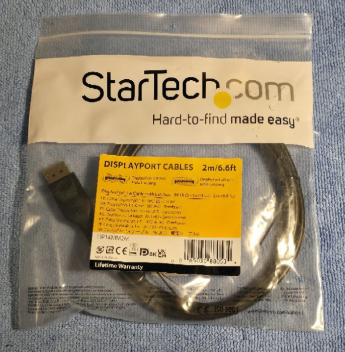 StarTech.com 2m VESA Certified DisplayPort 1.4 Cable - 8K UHD - Certified