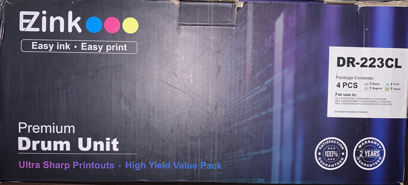 EZink Premium Drum Unit DR-223CL 4 pack of ink 