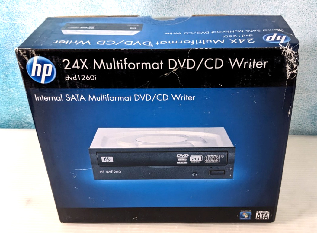 HP 24X Multiformat DVD/CD Burner dvd1260i Internal SATA Recorder Drive Sealed