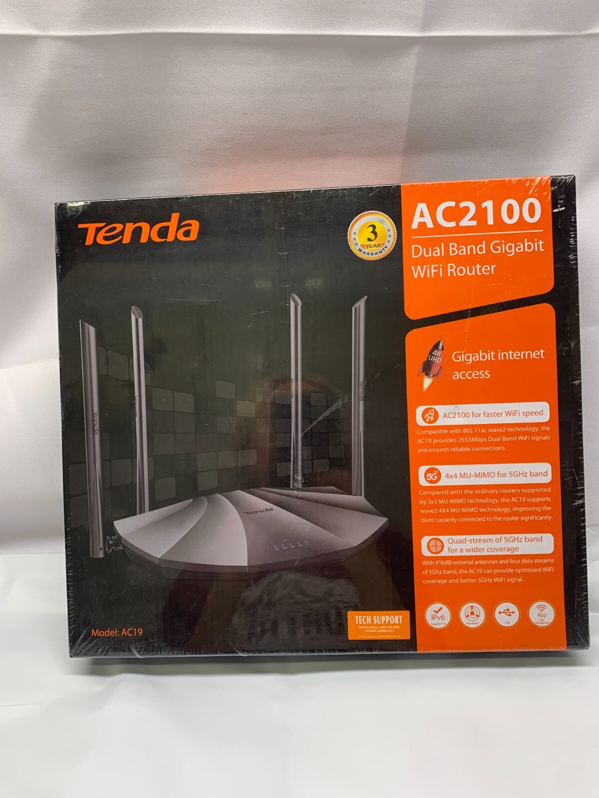 Tenda AC19 AC2100 Smart WiFi Router Dual Band Gigabit Wireless Internet Router