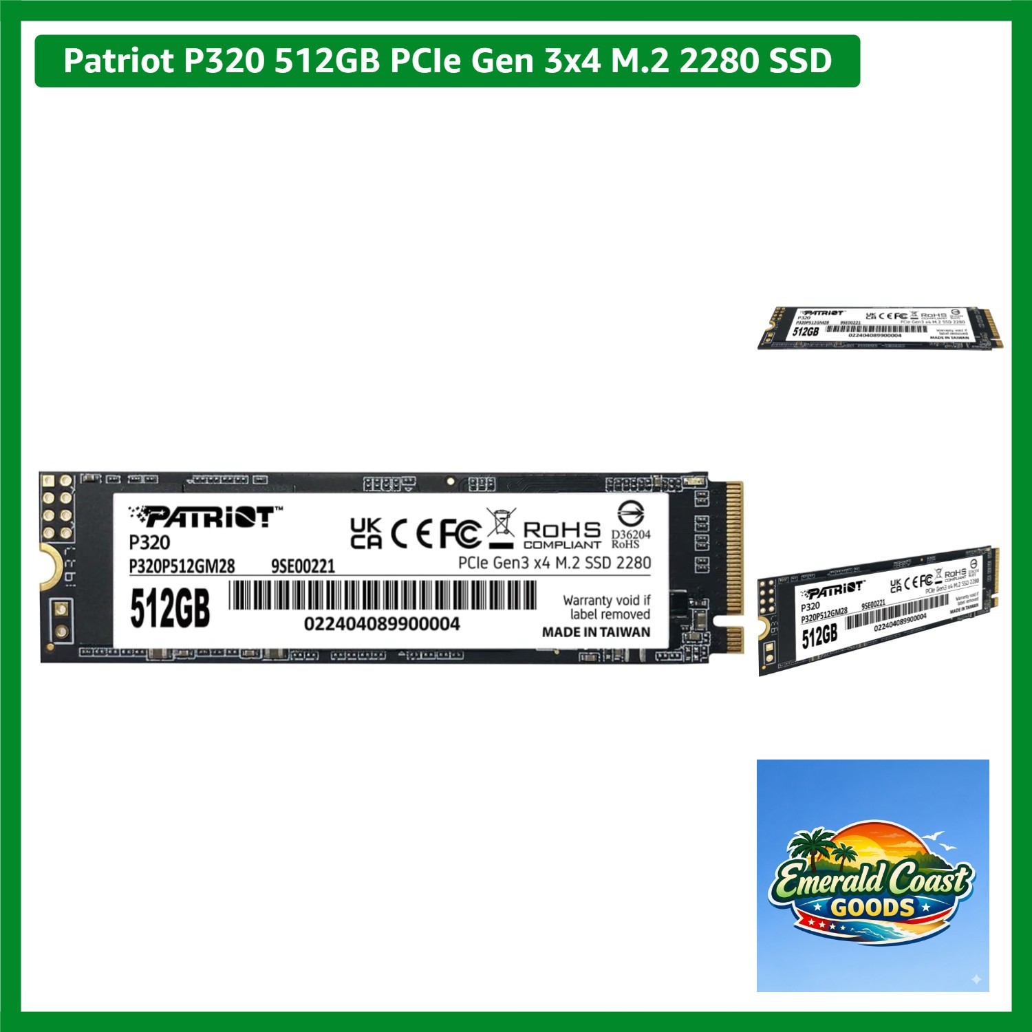 Patriot P320 512GB PCIe Gen 3x4 M.2 2280 SSD