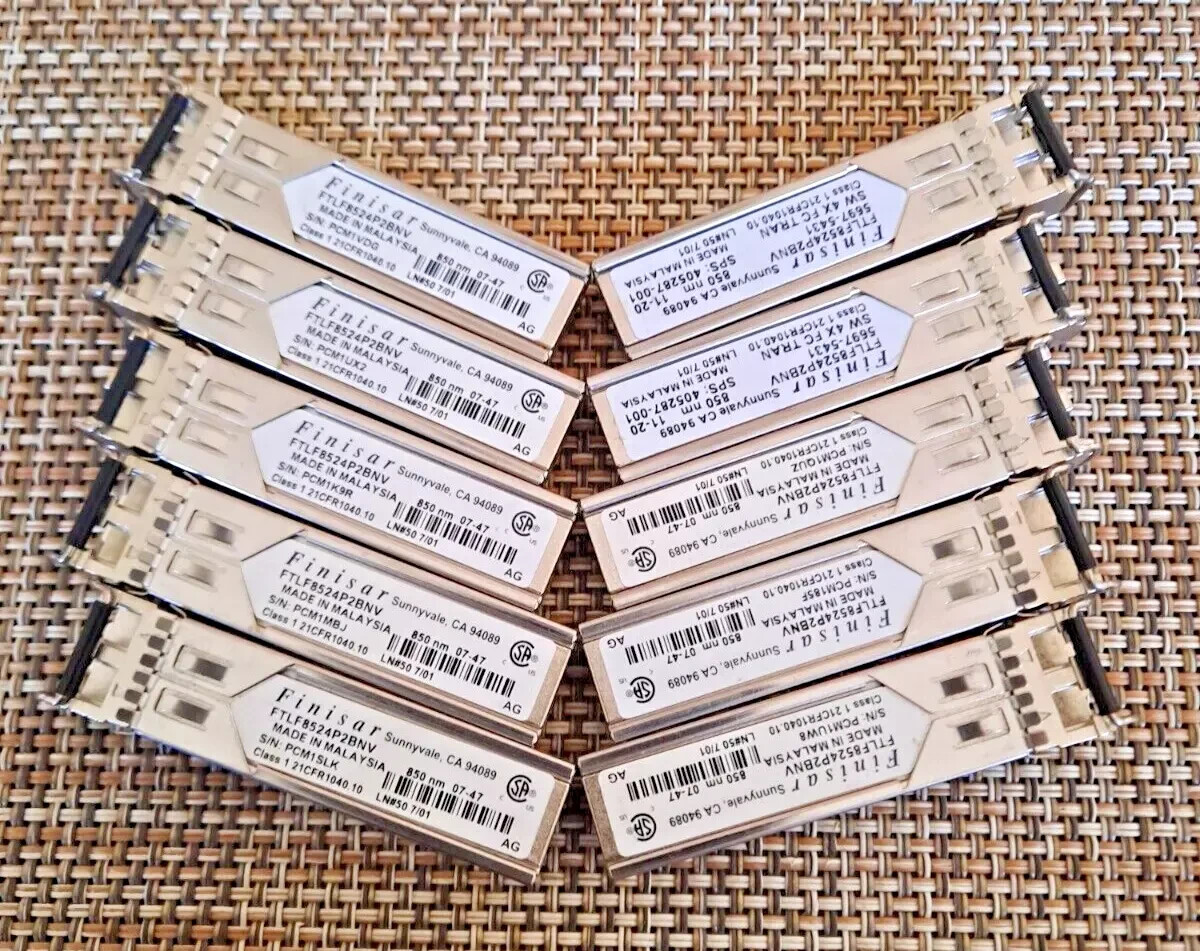 FINISAR FTLF8524P2BNV 4GB SFP GBIC FIBER CHANNEL TRANSCEIVER QTY.10