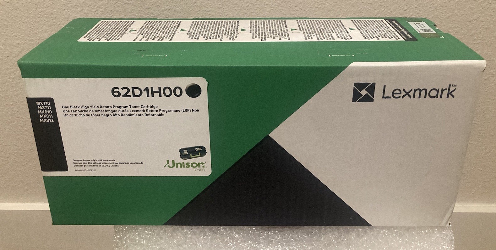 Lexmark 62D1H00 621H High Yield Black Toner – MX710 MX810 Small Biz
