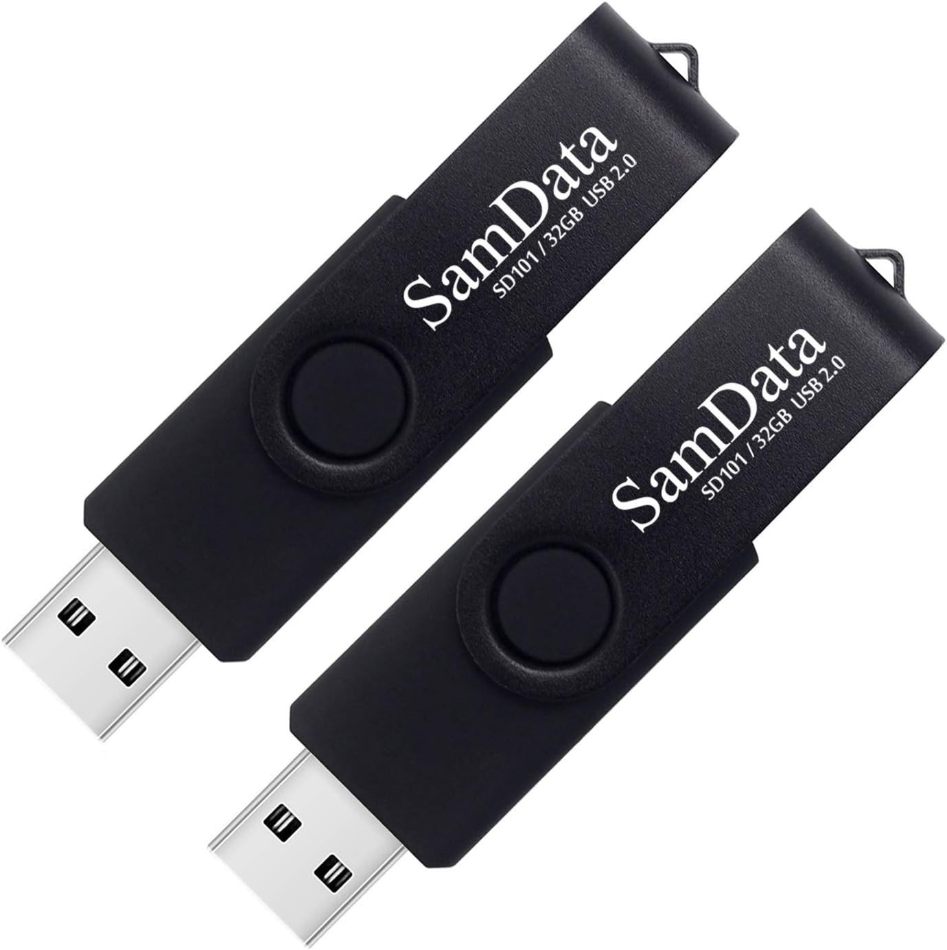 32GB USB Flash Drive 2 Pack with LED Light (Black)