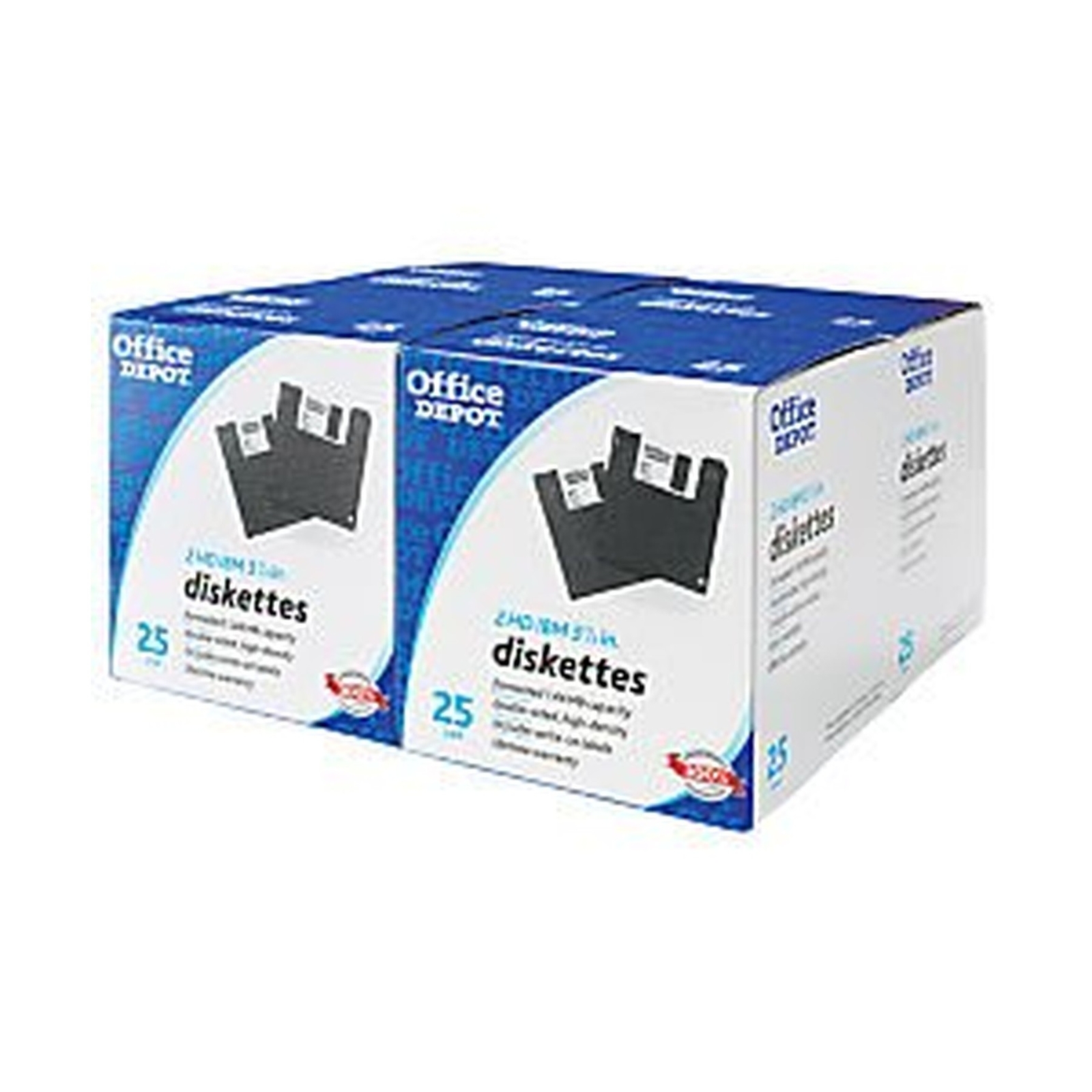 Office Depot 3.5in. Bulk Diskettes, IBM Format, DS/HD, Black, Box Of 100, 41208
