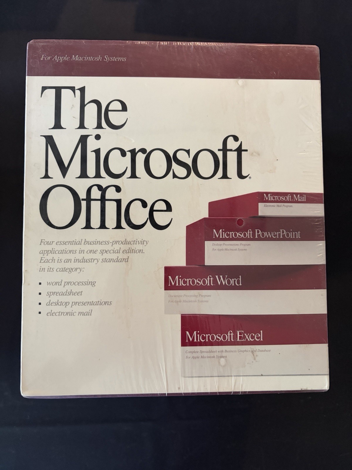 Vintage Microsoft Office 1.0 Apple Macintosh 1989 Big Box Software Sealed