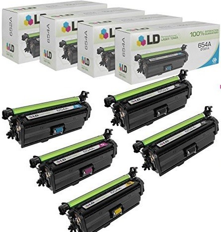 LD Reamanufactured Replacements for HP 654A 5Pk: 2 CF320A/CF331A/CF332A/CF333A
