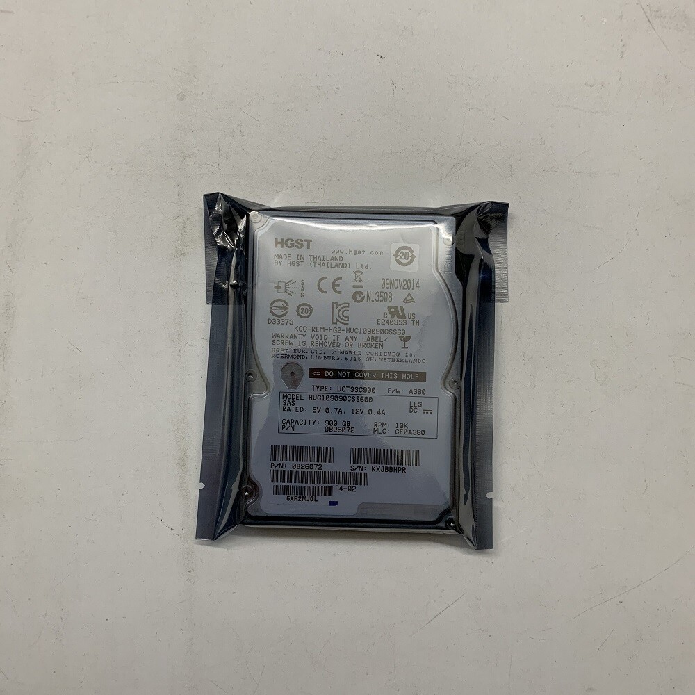 HGST 0B26072 HUC109090CSS600 900GB 10K 2.5" 6Gb/s 64M SAS HDD Hard Drive