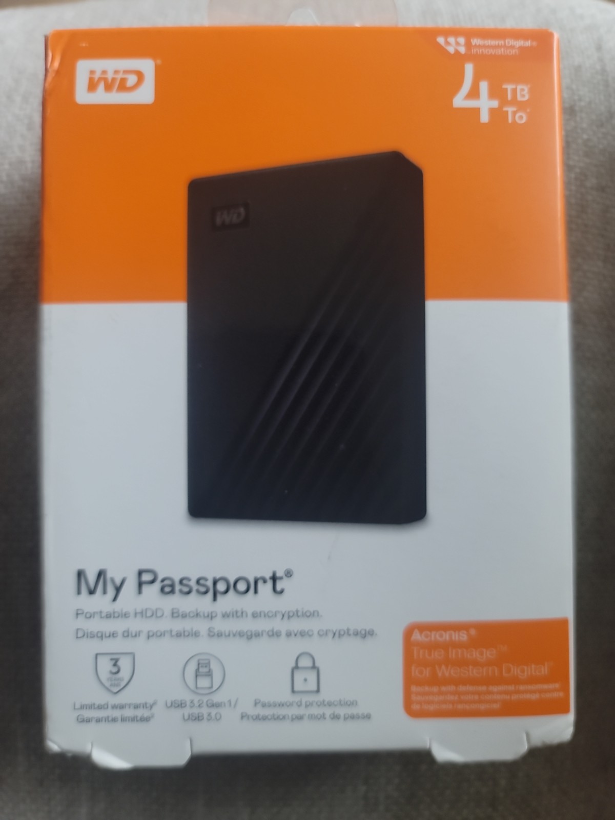 Western Digital My Passport Portable HDD 4TB - Black New Sealed