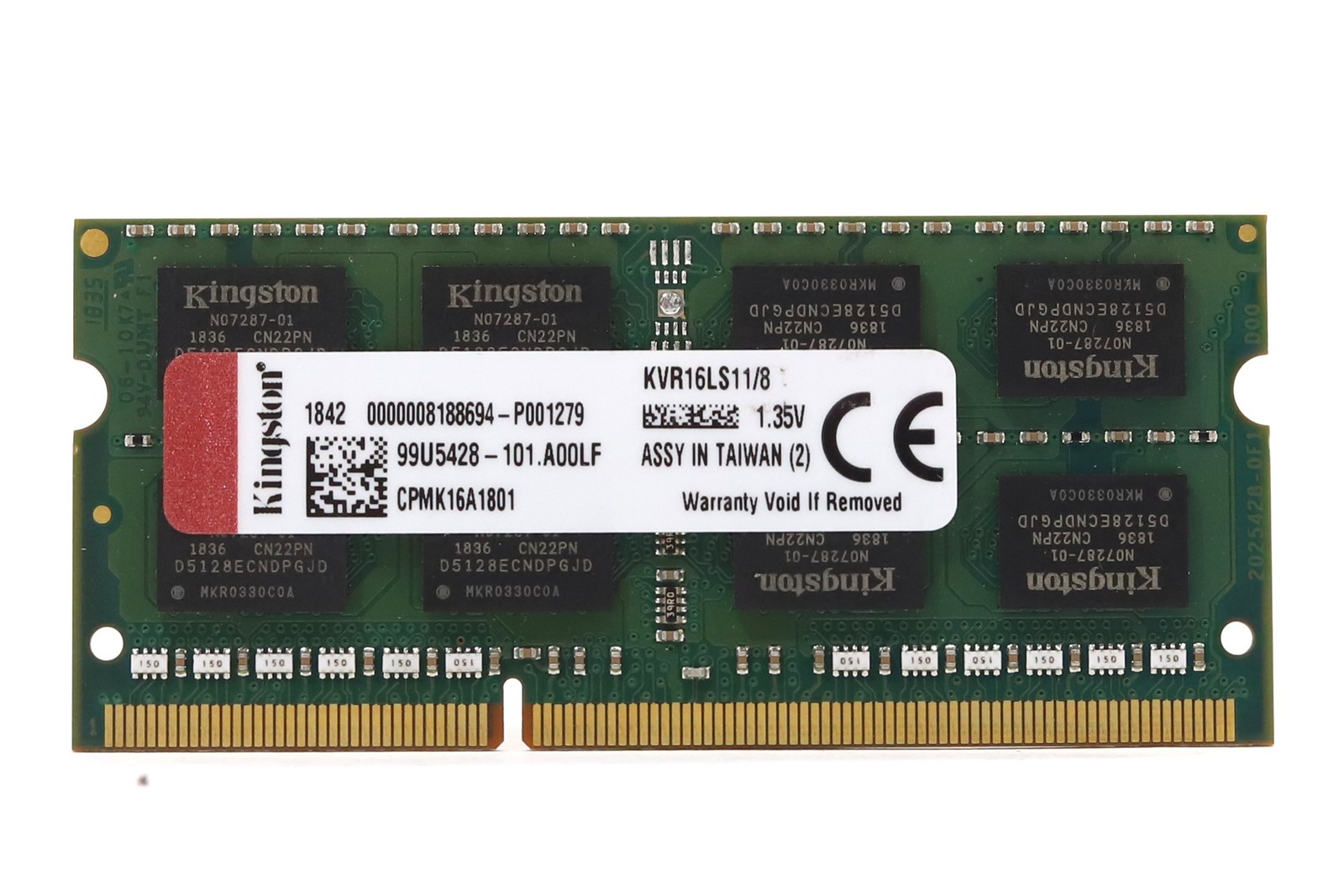 Kingston 8GB 2Rx8 PC3L-12800 DDR3L-1600MHz Laptop Memory P/N: KVR16LS11/8 Tested