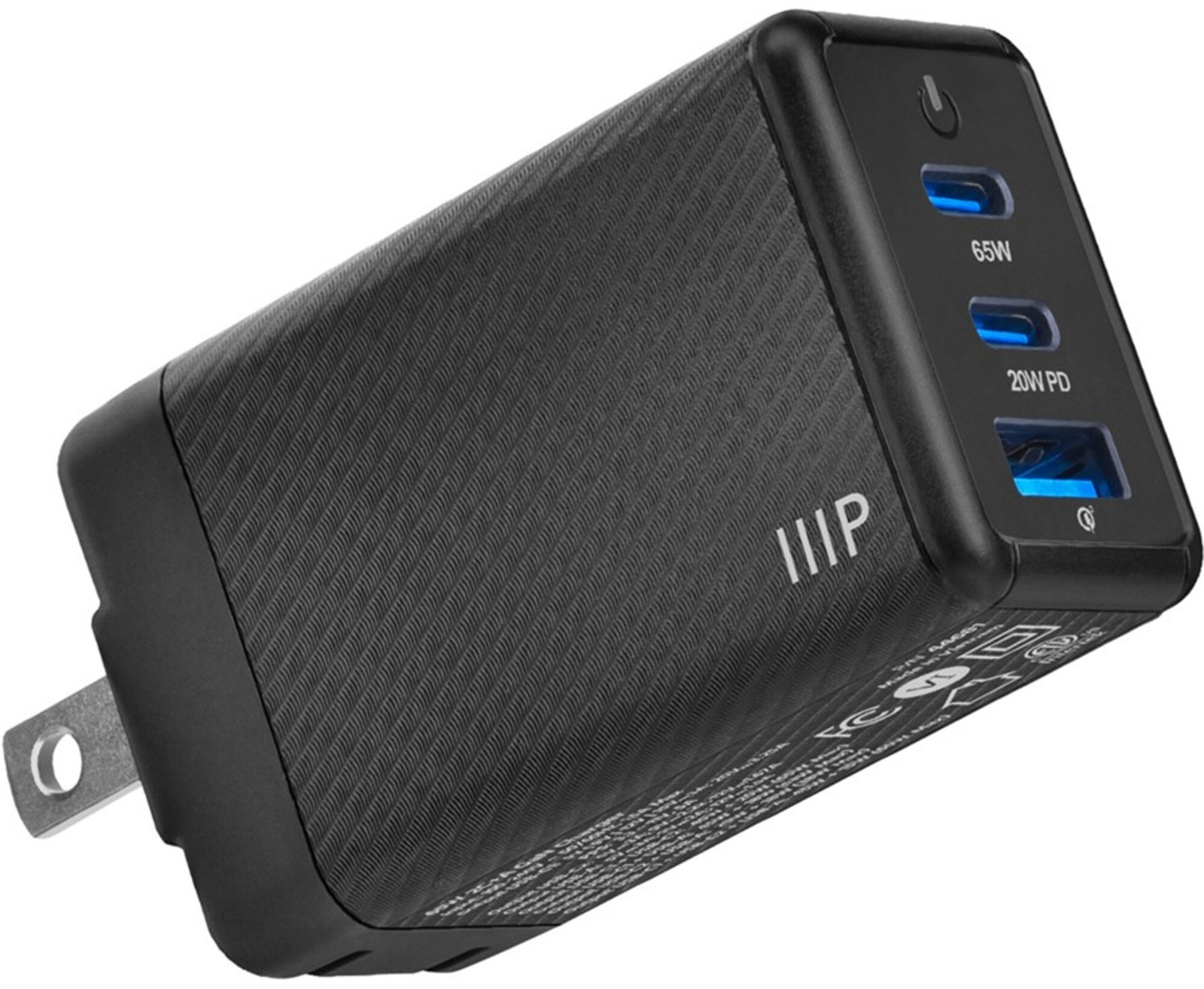 Monoprice - 44681 - Monoprice Compact 3 Port 65W GaN Charger For Laptop Tablets