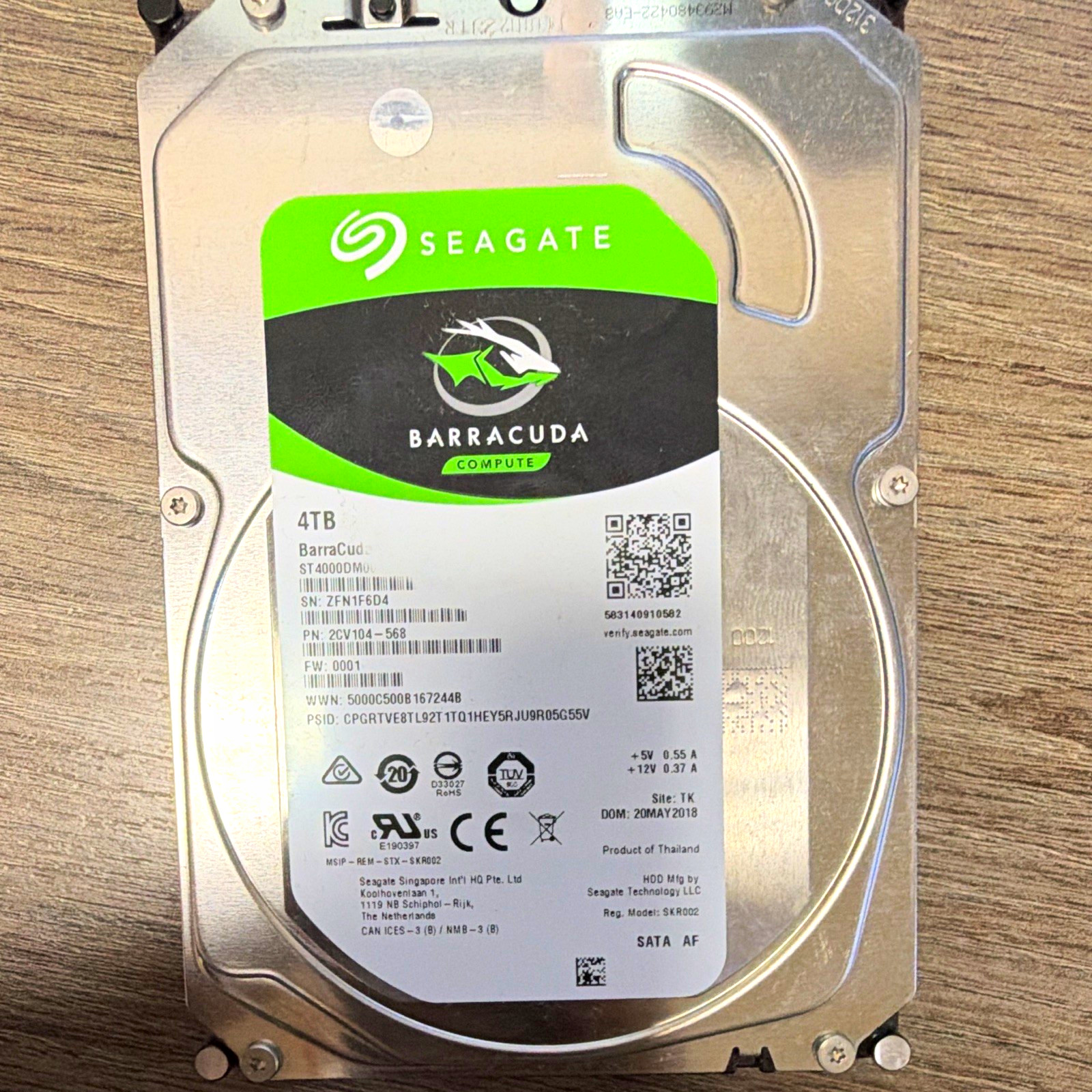 Seagate BarraCuda ST4000DM004 4TB SATA 3.5" Internal Desktop HDD OEM LOW HOURS