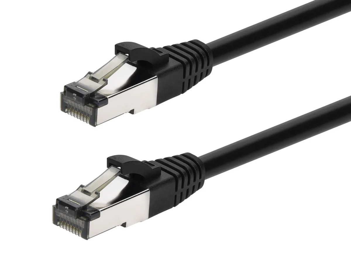 Monoprice Cat8 Patch Cable 25Ft Black S/FTP 28AWG 2GHz 40G RJ45 Ethernet Cable