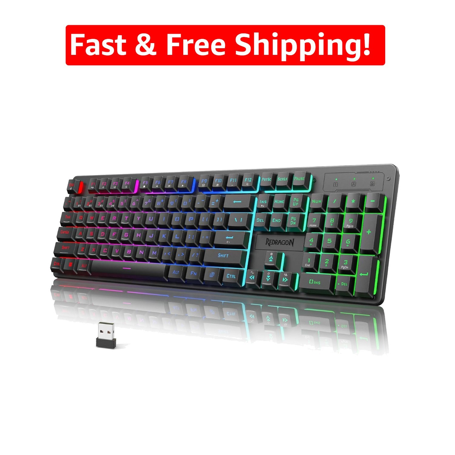 Tri-Mode K521KS Mechanical Gaming Keyboard with RGB Lighting & Anti-Ghosting