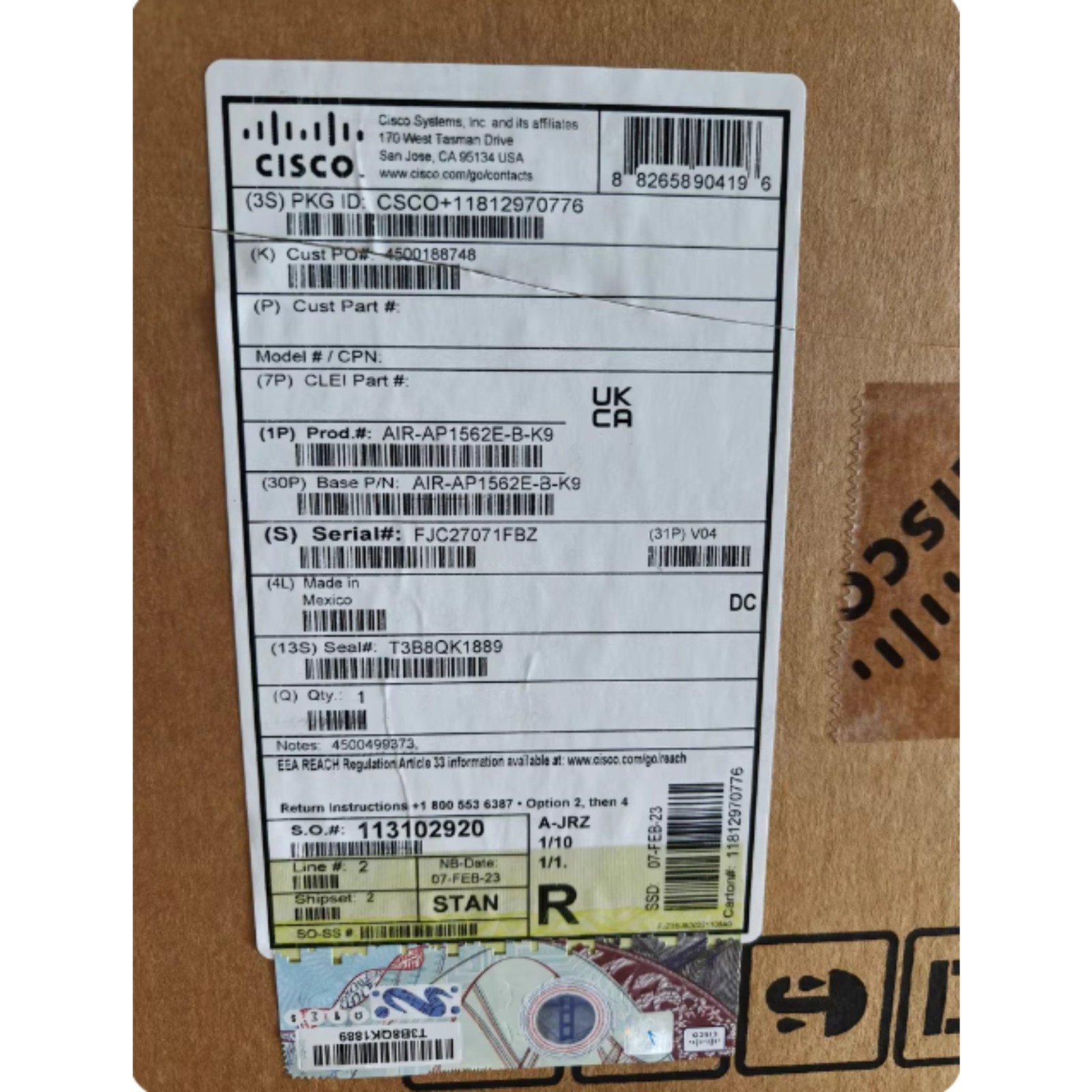 Cisco Aironet 1562E Outdoor Wireless AP 802.11ac AIR-AP1562E-B-K9 New Sealed