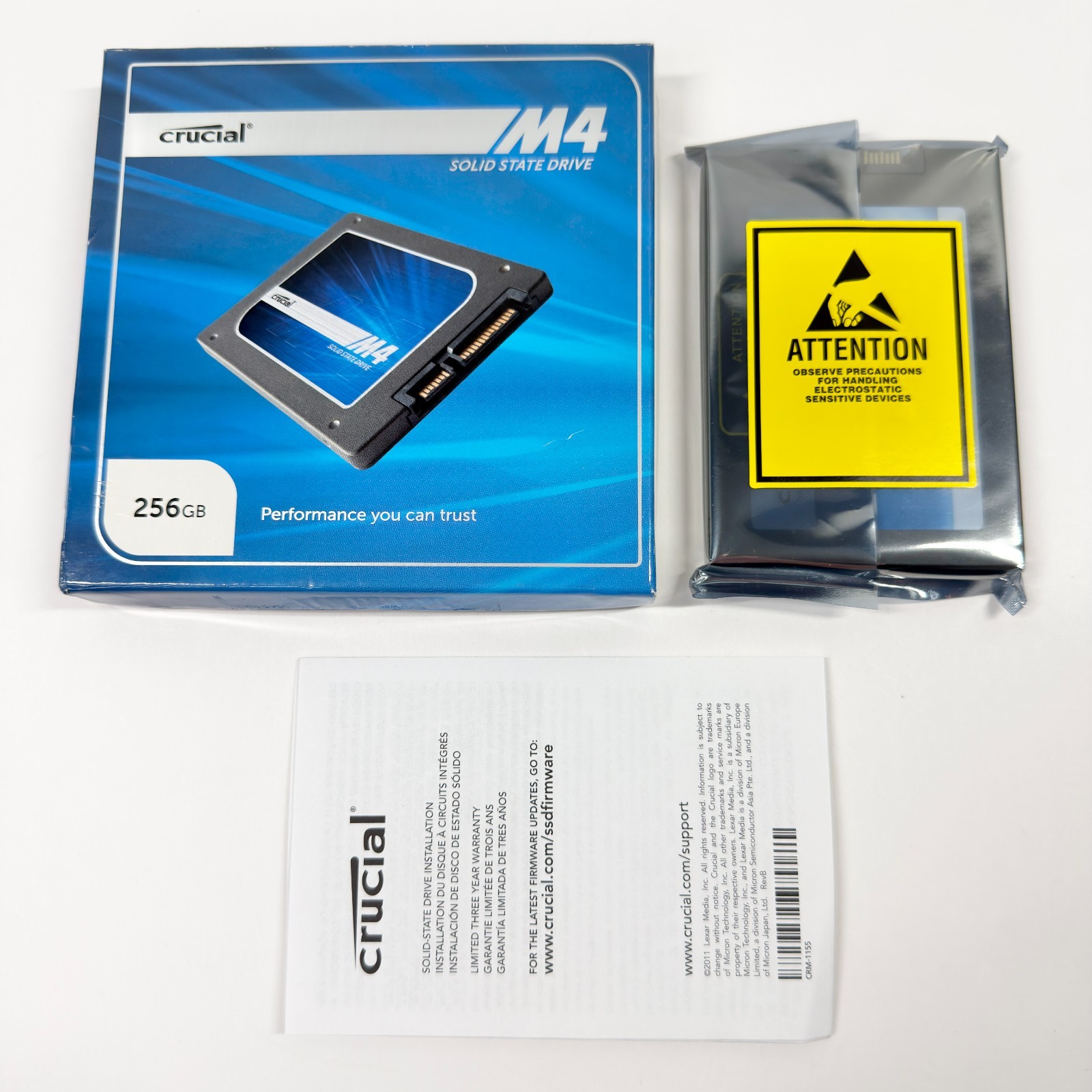 Crucial M4 SSD 256GB SATA 2.5 6GB/S Solid State Drive CT256M4SSD2 - New Open Box