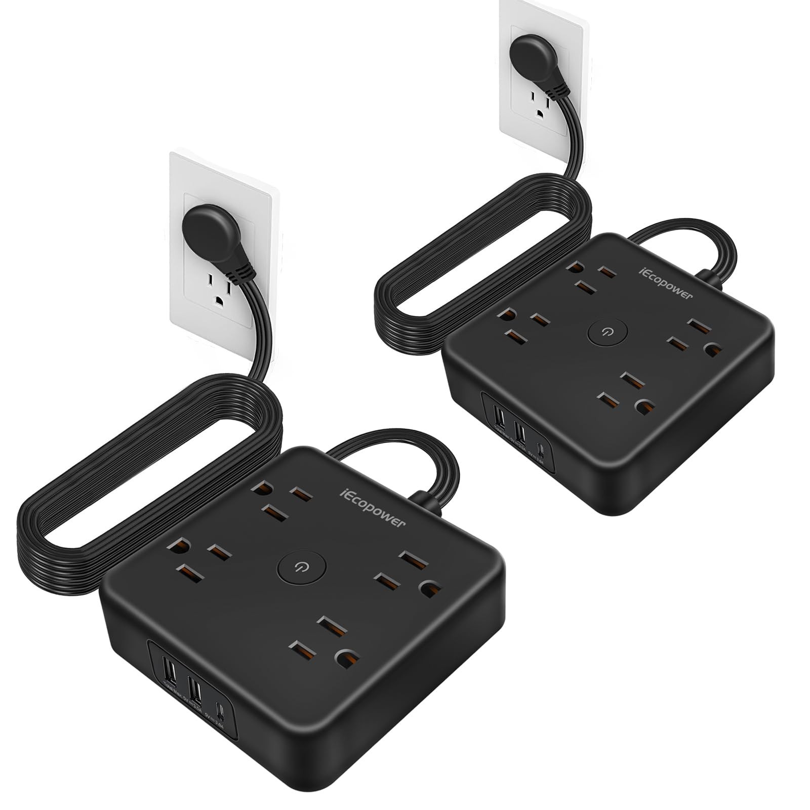 Surge Protector Power Strip 15 ft Cord,Long Power Strip with 4 Widely Outlets...