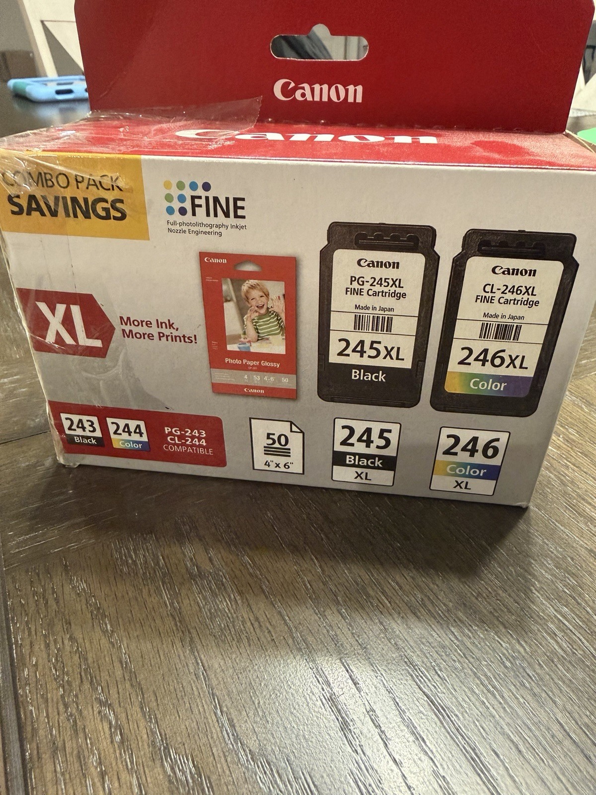 NEW Genuine Canon PG-245XL Black & CL-246XL Color Ink Printer Cartridge 245 246