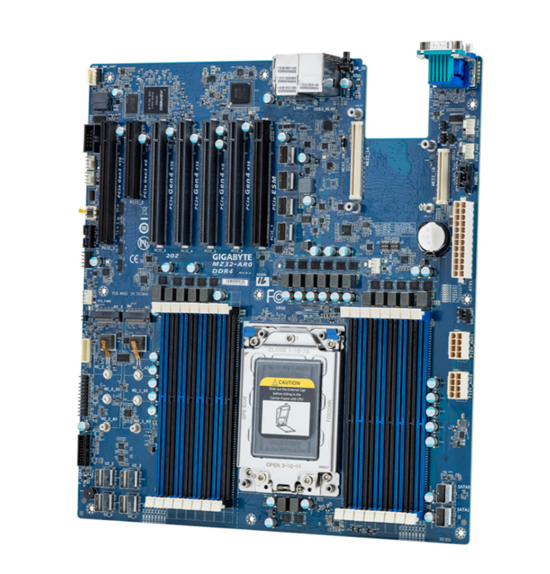 Gigabyte mz32-AR0-001 motherboard supports the AMD EPYC  7002 7003 seriescpu